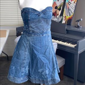 Denim Strapless Dress